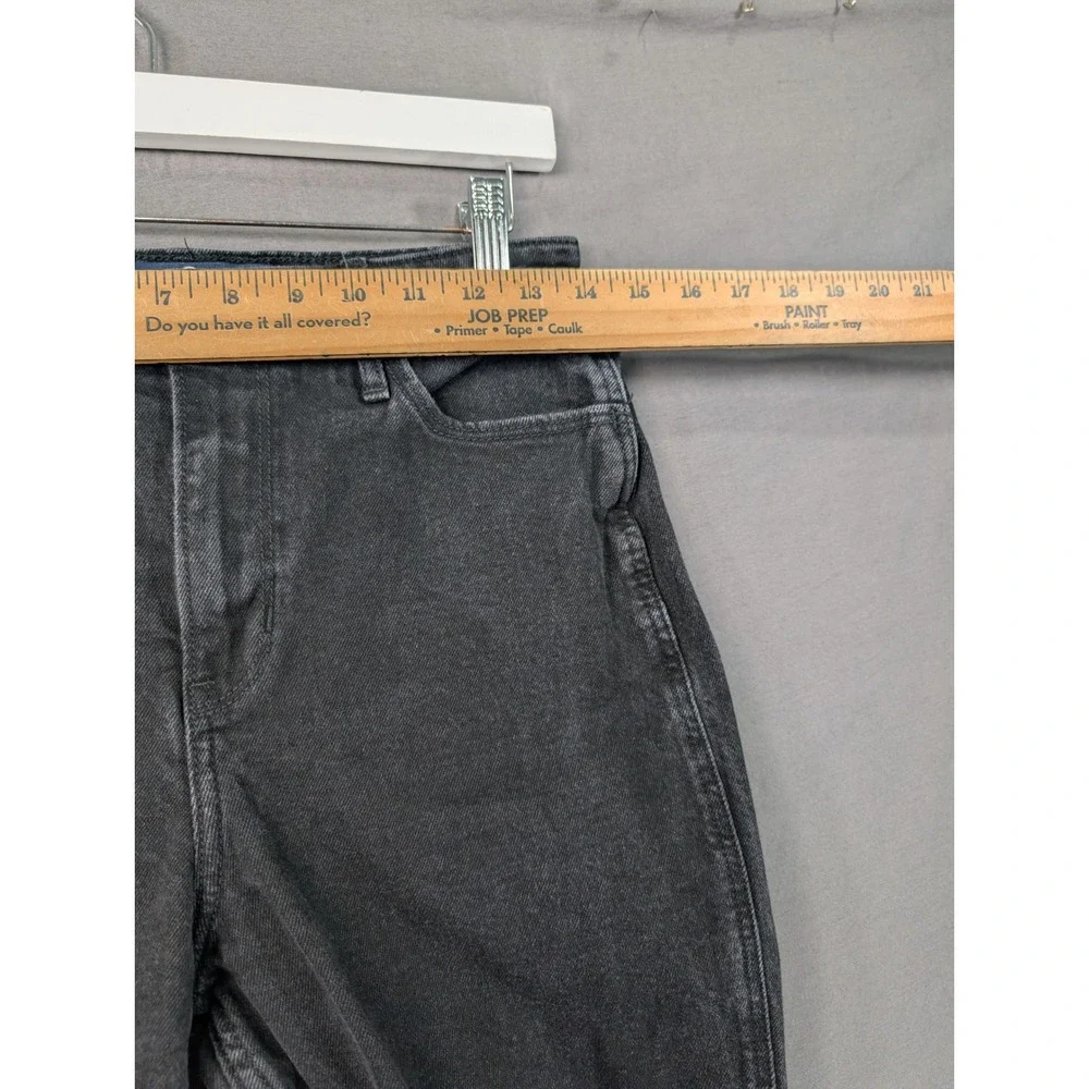 Hollister Ultra High-Rise Mom Jean Black Frayed Hem 7S W28 L25